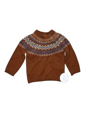 Edgehill Collection Kids Brown and Cream Sweater - New with Tags, Size 12M